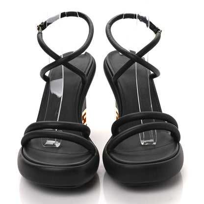 Fendi Nappa Baguette Ankle Strap 30/110mm Platform Sandals 40.5 Black 2 of 8