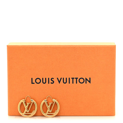 Louis Vuitton Metal Small Louise Hoop Earrings Gold 6 of 6