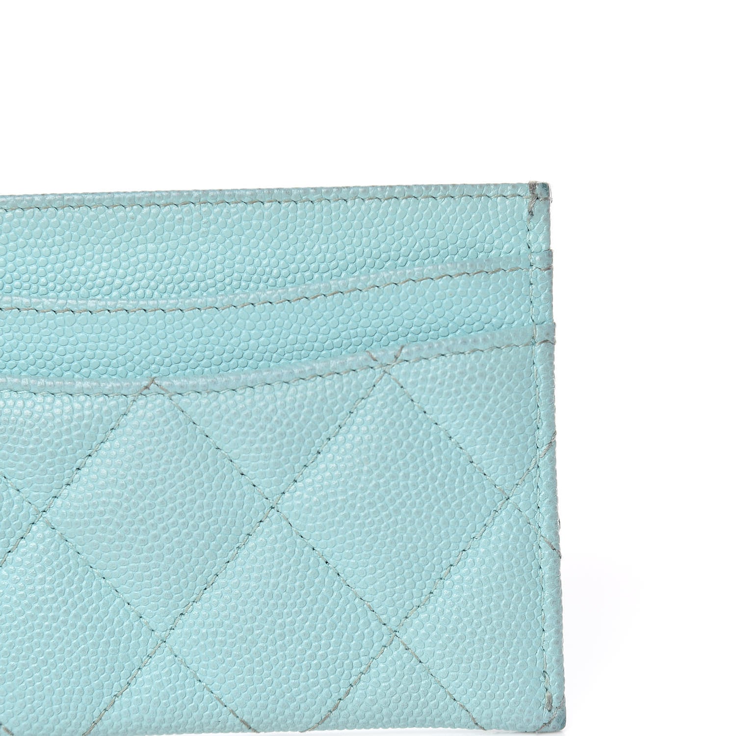 Chanel Caviar Quilted Card Holder Light Blue 14 of 20