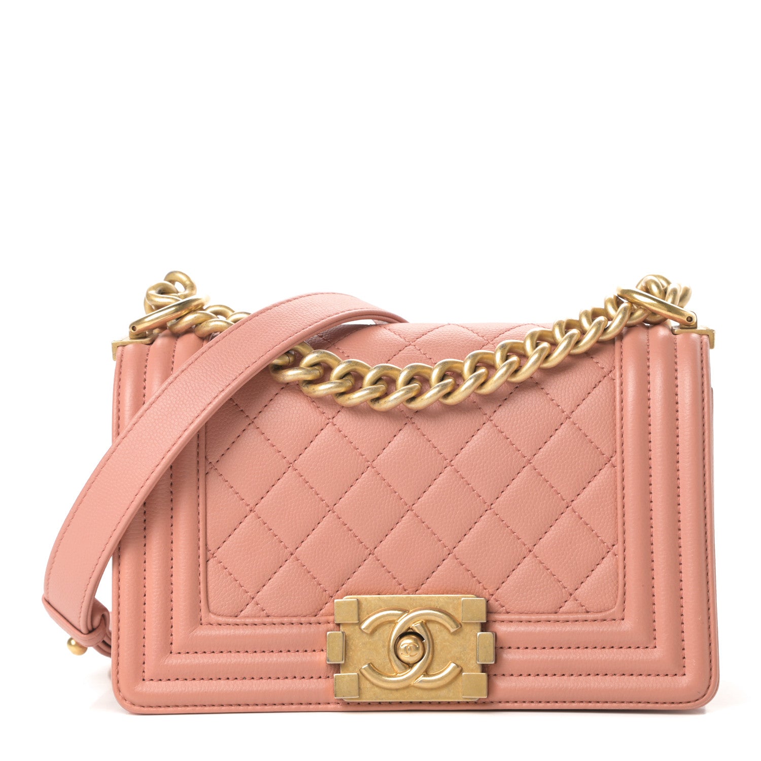 Chanel Caviar Quilted Small Boy Flap Powder Pink 1 of 13