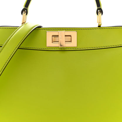 Fendi Vitello Seta Shiny Nappa Small Peekaboo I SEE U Satchel Wasabi White 9 of 11