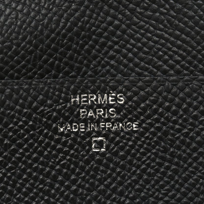 Hermes Epsom Matte Alligator Bearn Touch Gusset Wallet Graphite Gris Ciment 6 of 8
