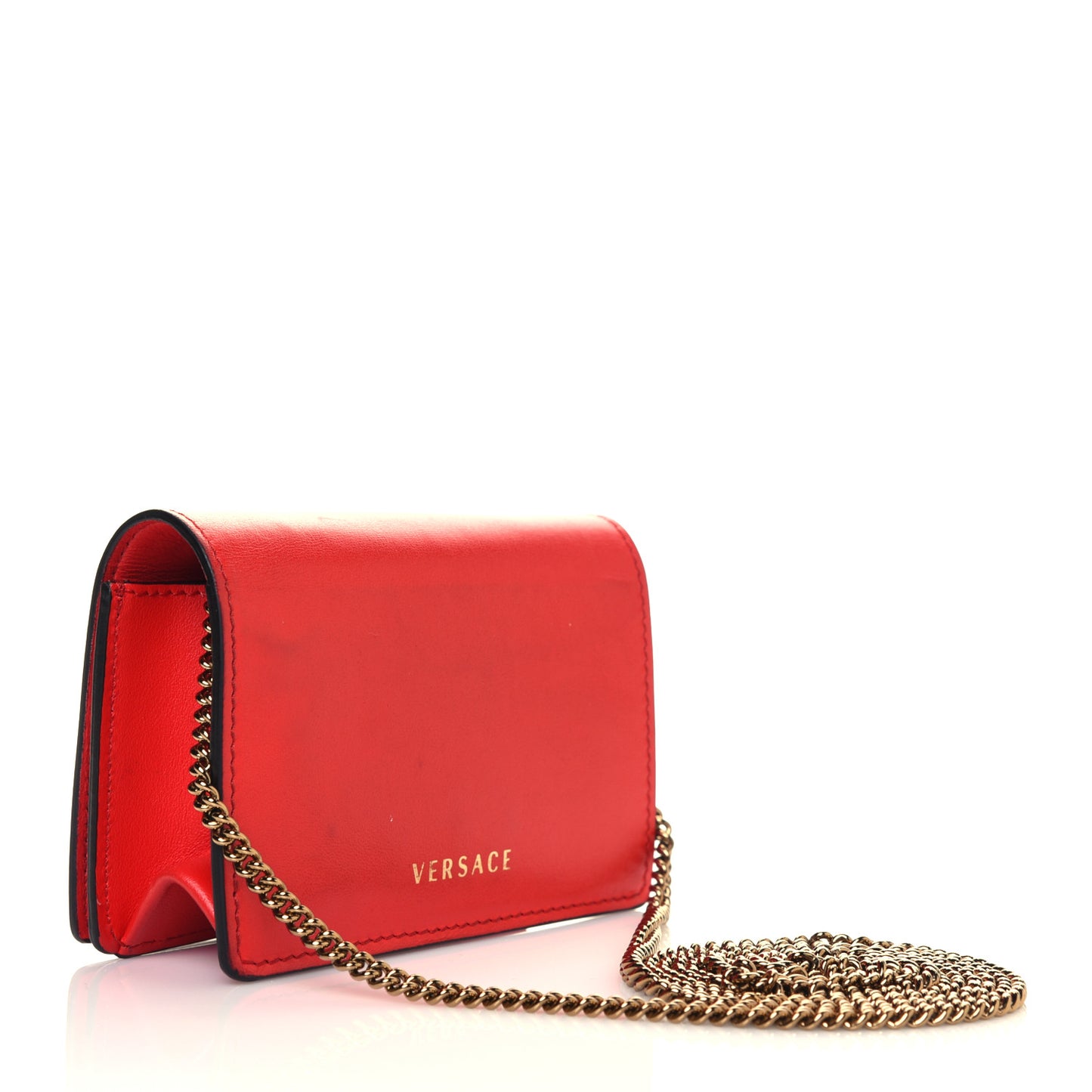 Vitello Mini Virtus Chain Clutch Red