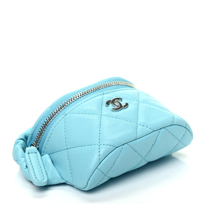 Chanel Lambskin Quilted Arm Coin Purse Neon Blue 4 of 7
