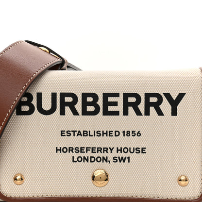 Burberry Cotton Canvas Horseferry Print Small Crossbody Bag White Tan 7 of 9
