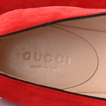 Gucci Kid Scamosciato GG Marmont Fringe Flats 36 Red 8 of 9