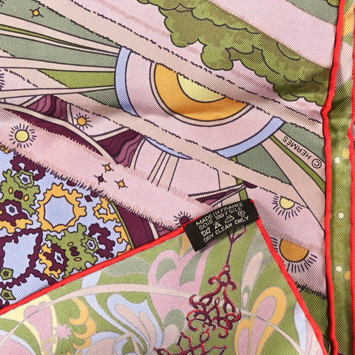 Silk L'Ivresse de I'Infini Scarf 90 Green Multicolor
