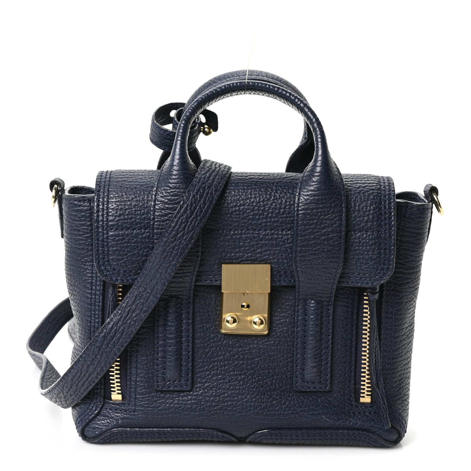 3.1 Phillip Lim Textured Calfskin Mini Pashli Satchel Ink 1 of 10