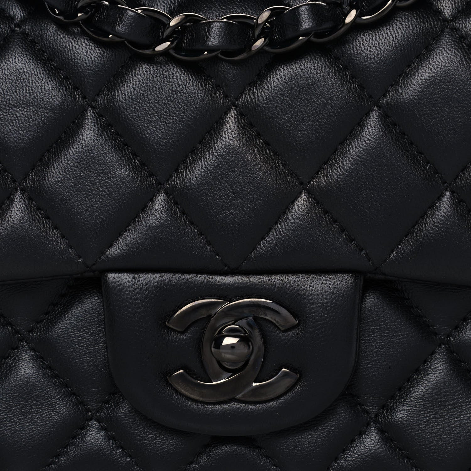Chanel Lambskin Quilted Mini Rectangular Flap So Black 7 of 11