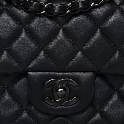 Chanel Lambskin Quilted Mini Rectangular Flap So Black 7 of 11