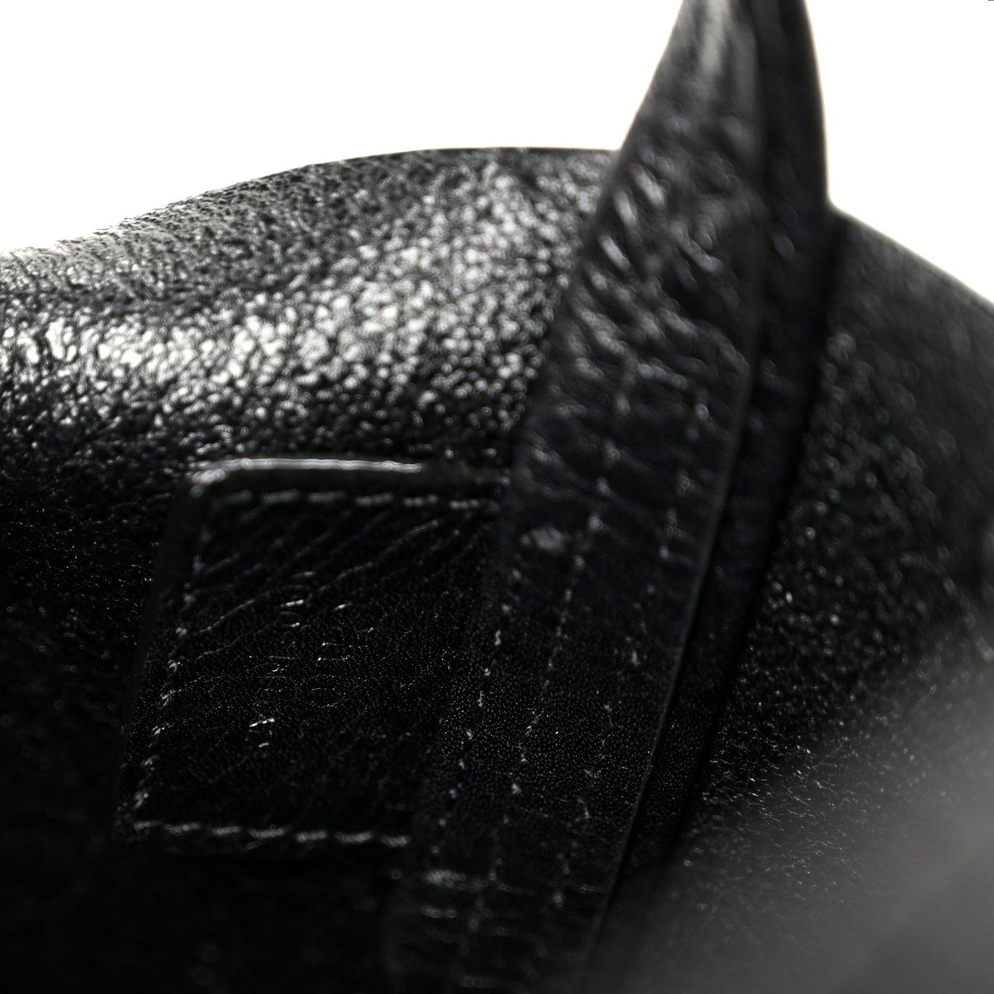 Grained Calfskin Small Spin Tote Black