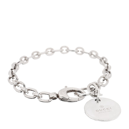 Gucci Sterling Silver Link Round Charm Bracelet 1 of 3