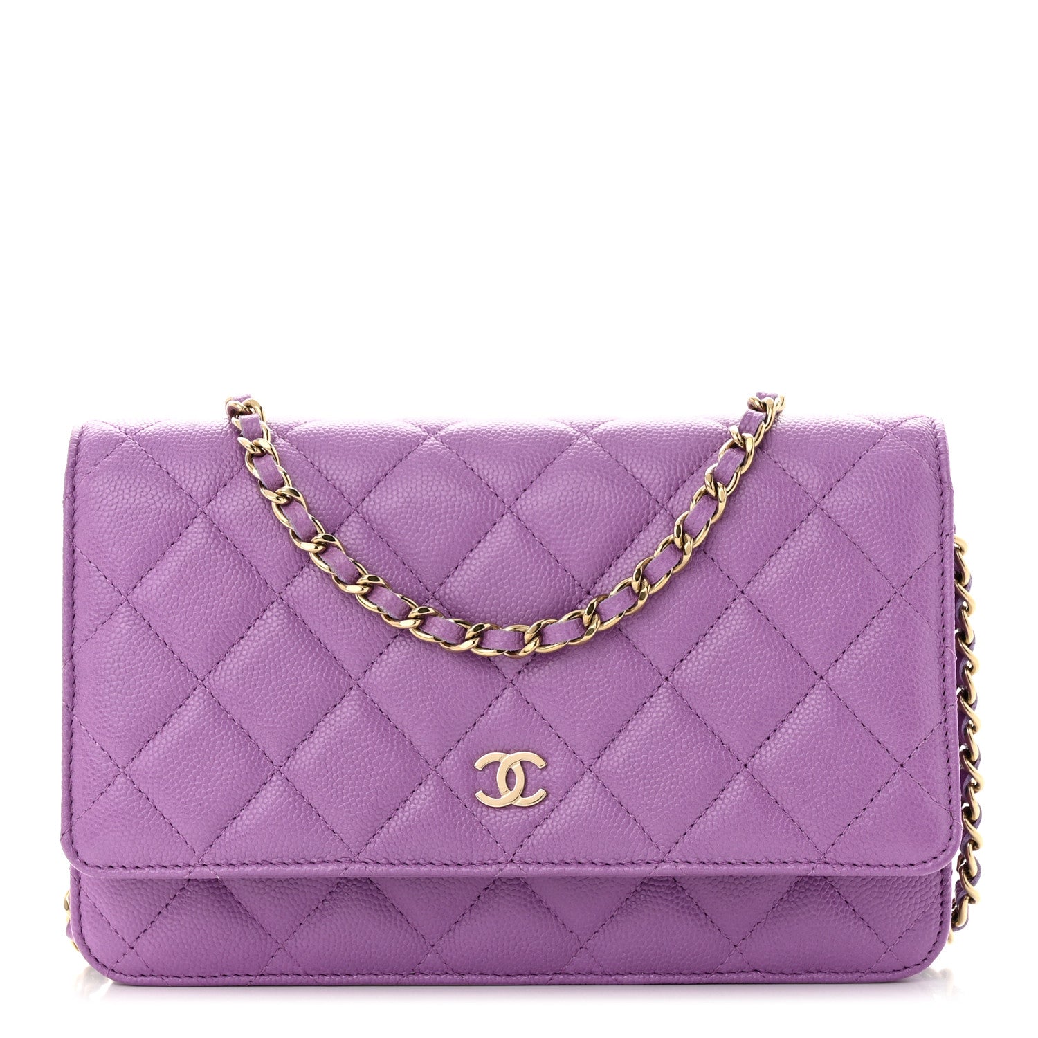 Chanel Caviar Quilted Wallet On Chain WOC Purple 1 of 12