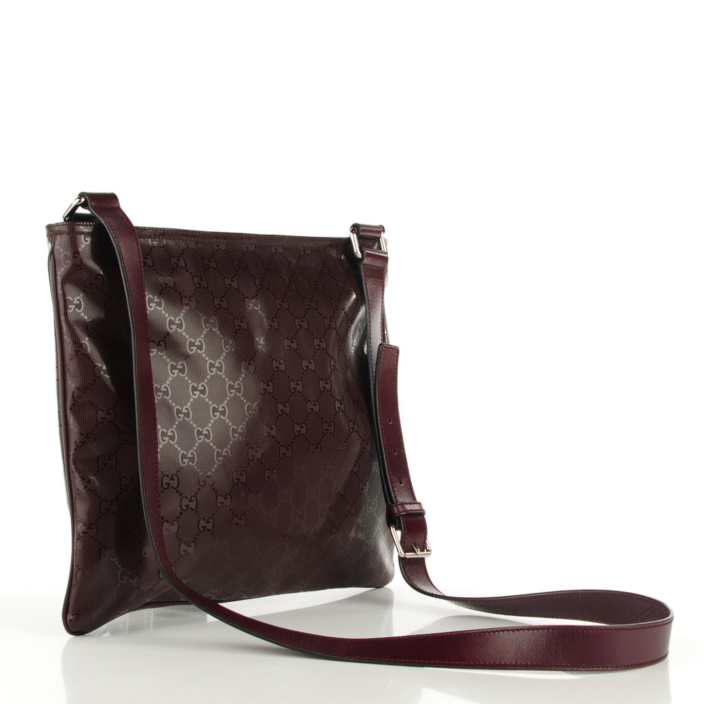 Imprime Monogram Medium Flat Messenger Bag Bordeaux