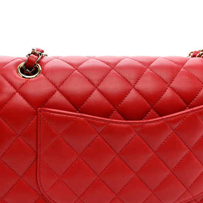 Chanel Lambskin Quilted Medium Double Flap Red 14 of 15