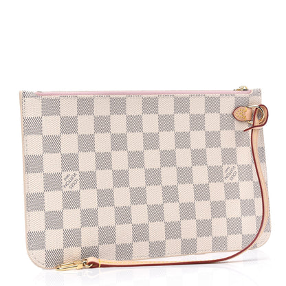 Louis Vuitton Damier Azur Neverfull MM GM Pochette Rose Ballerine 2 of 4
