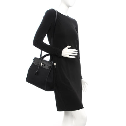 Hermes Military Toile Vache Hunter Herbag Zip PM 31 Black 2 of 8