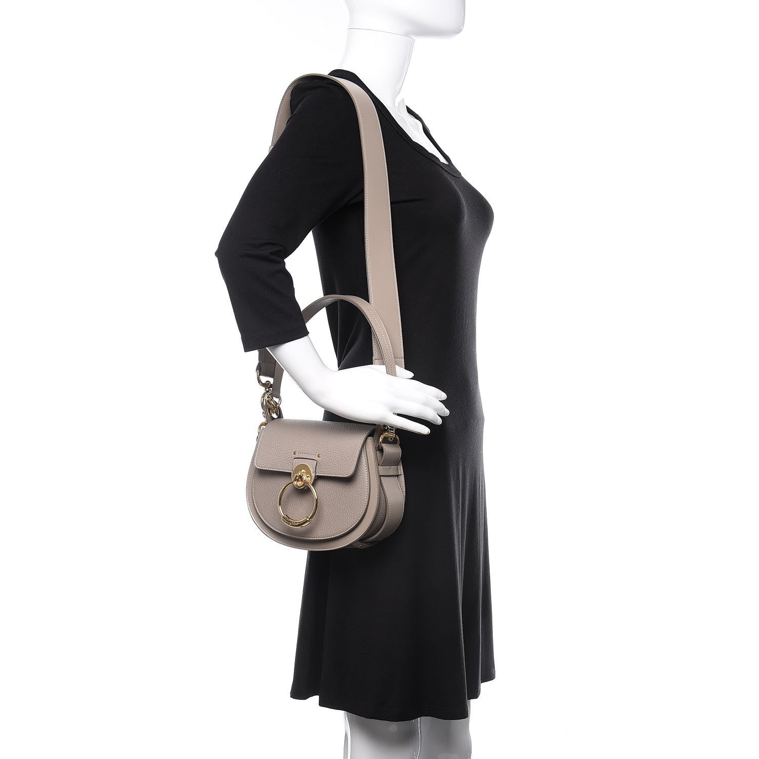 Chloe Grained Calfskin Small Tess Bag Motty Grey 2 of 9