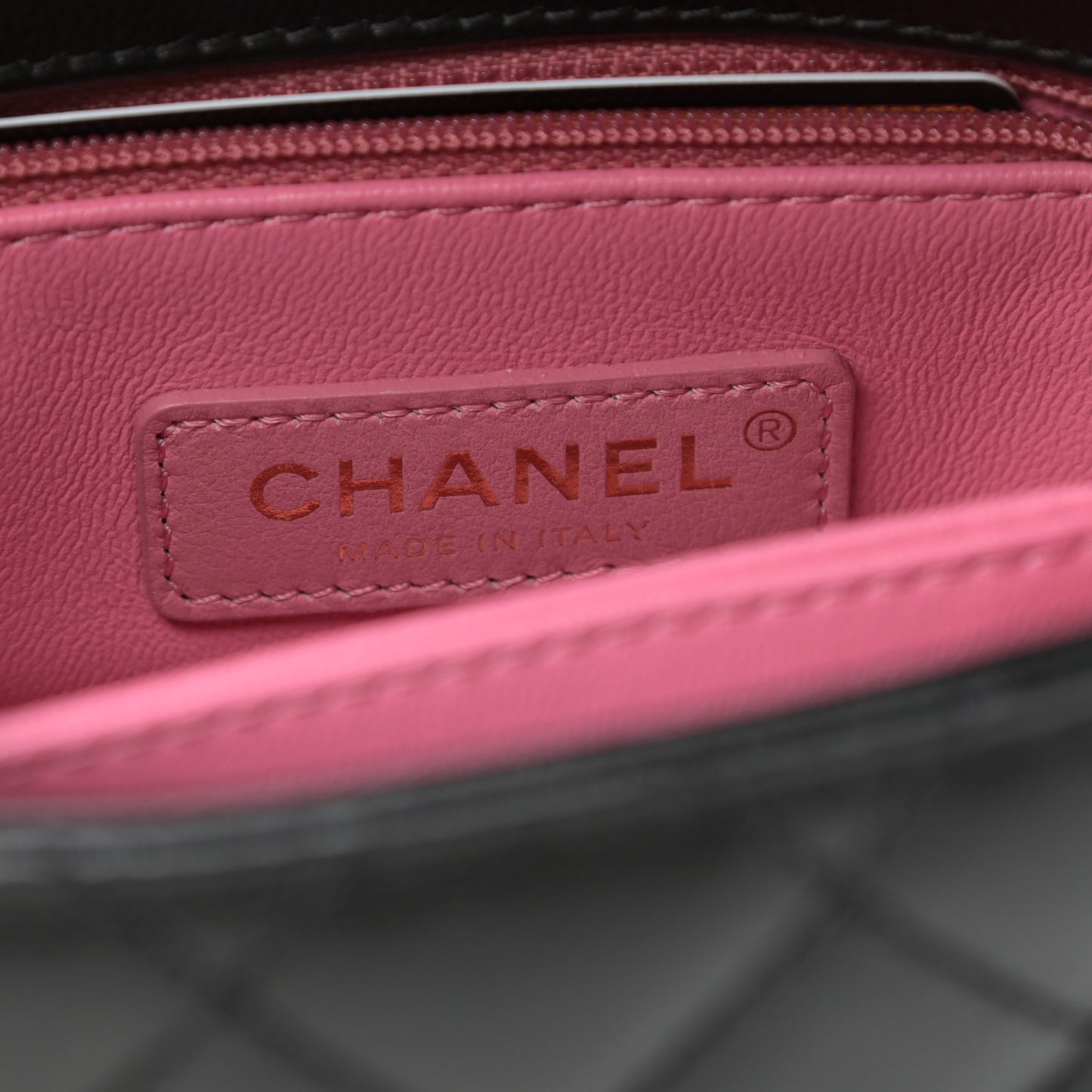 Goatskin Quilted Rainbow Extra Mini Coco Handle Flap Black