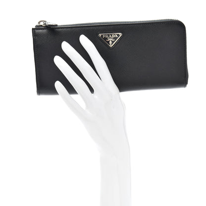 Prada Saffiano Zip Around Wallet Black 2 of 6