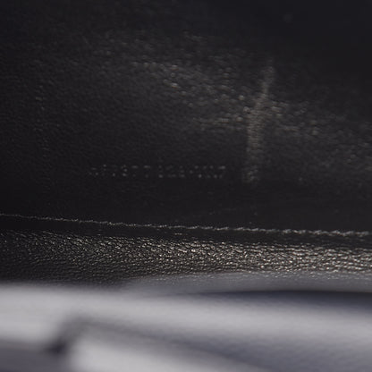 Saint Laurent Grain De Poudre Matelasse Chevron Monogram Chain Wallet Deep Marine 8 of 12