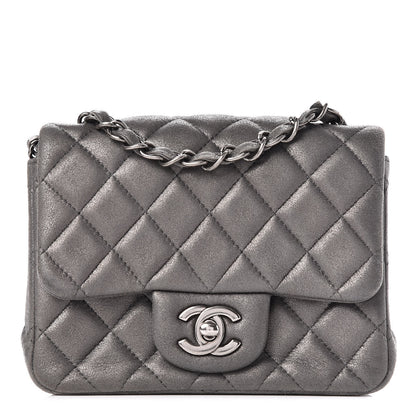 Chanel Iridescent Calfskin Quilted Mini Square Flap Grey 1 of 9