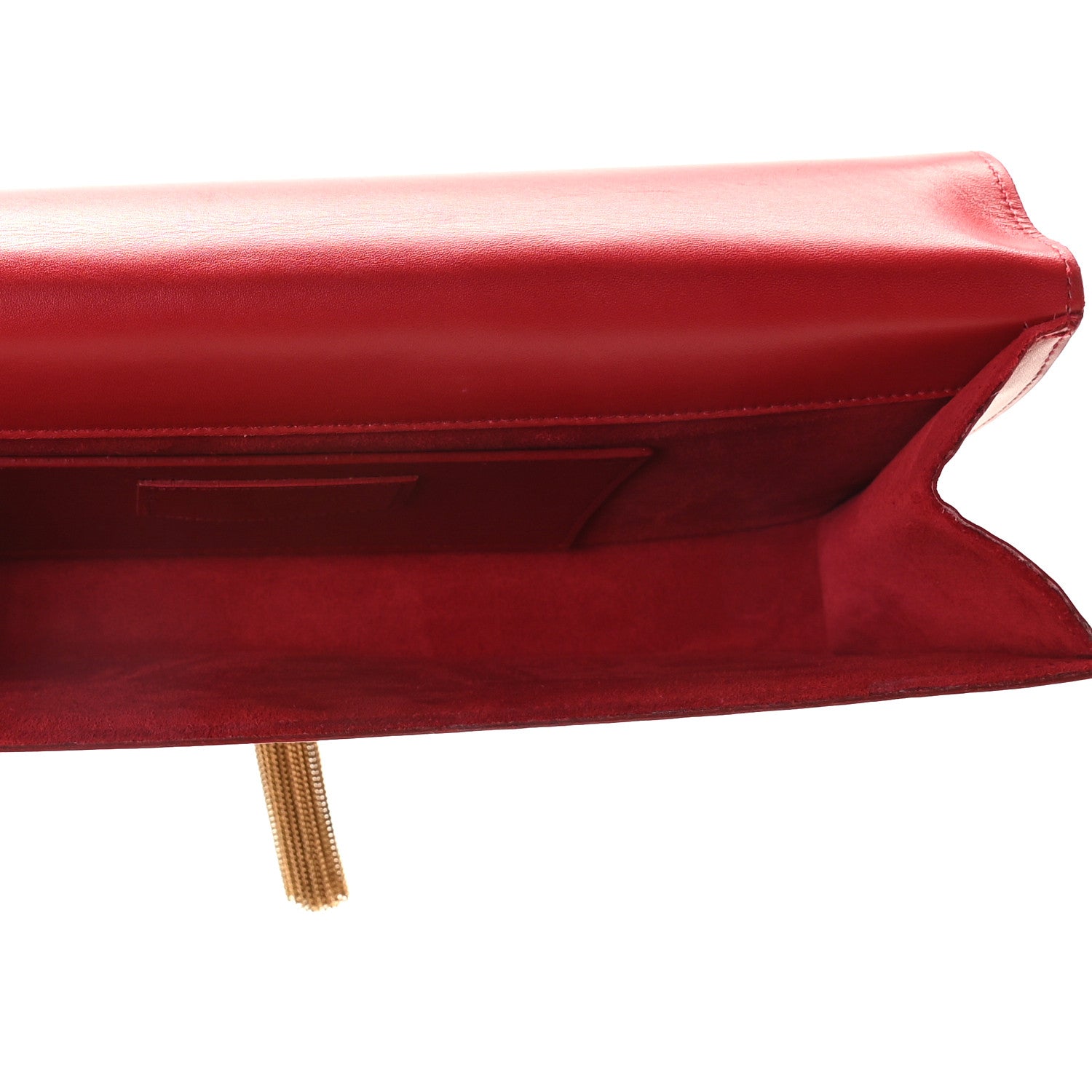 Saint Laurent Calfskin Classic Monogram Tassel Clutch Red 8 of 11