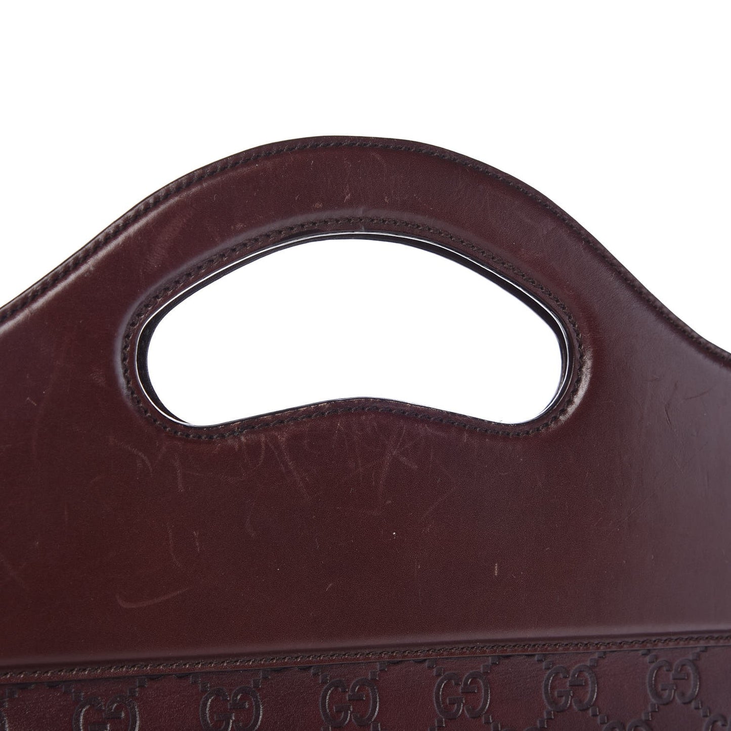 Guccissima Large Punch Top Handle Tote Dark Brown