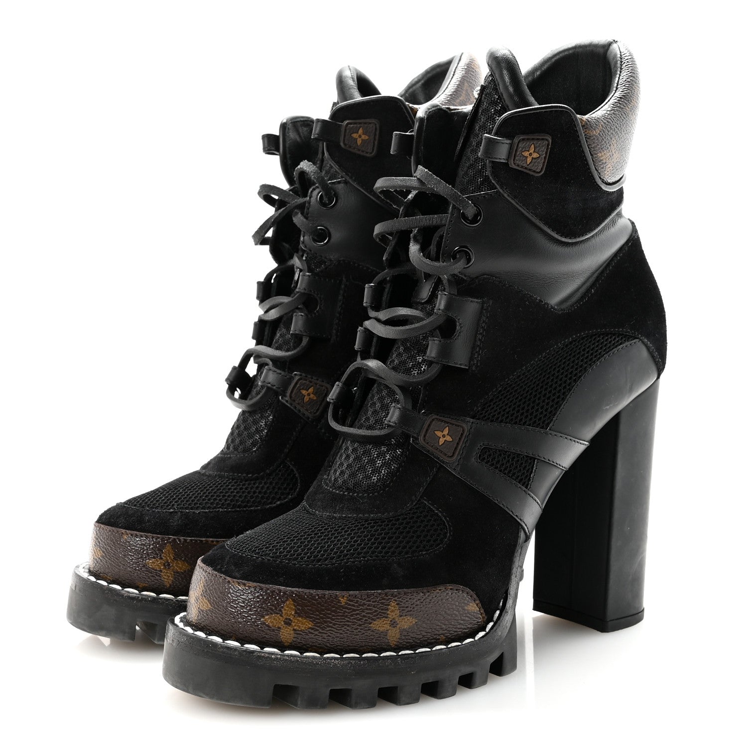 Louis Vuitton Suede Calfskin Monogram Star Trail Ankle Boots 39.5