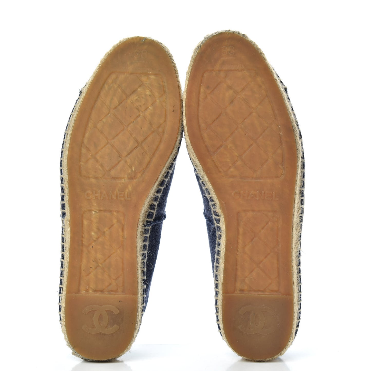 Linen CC Espadrilles 38 Blue Black