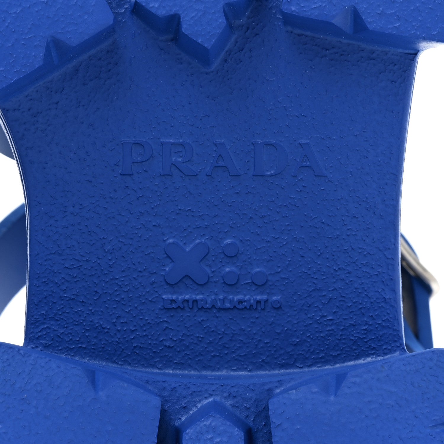 Prada Foam Rubber Metal Triangle Logo Mens Monolith 55mm Cage Sandals 9 Azzurro 6 of 9