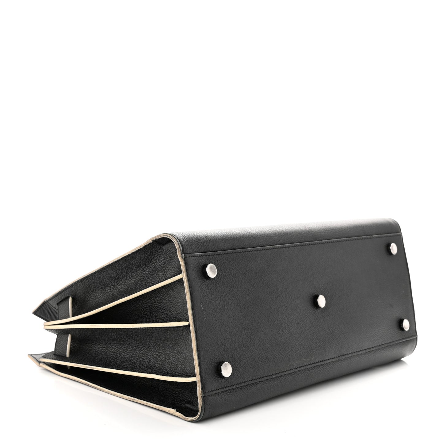 Calfskin Small Sac De Jour Black White