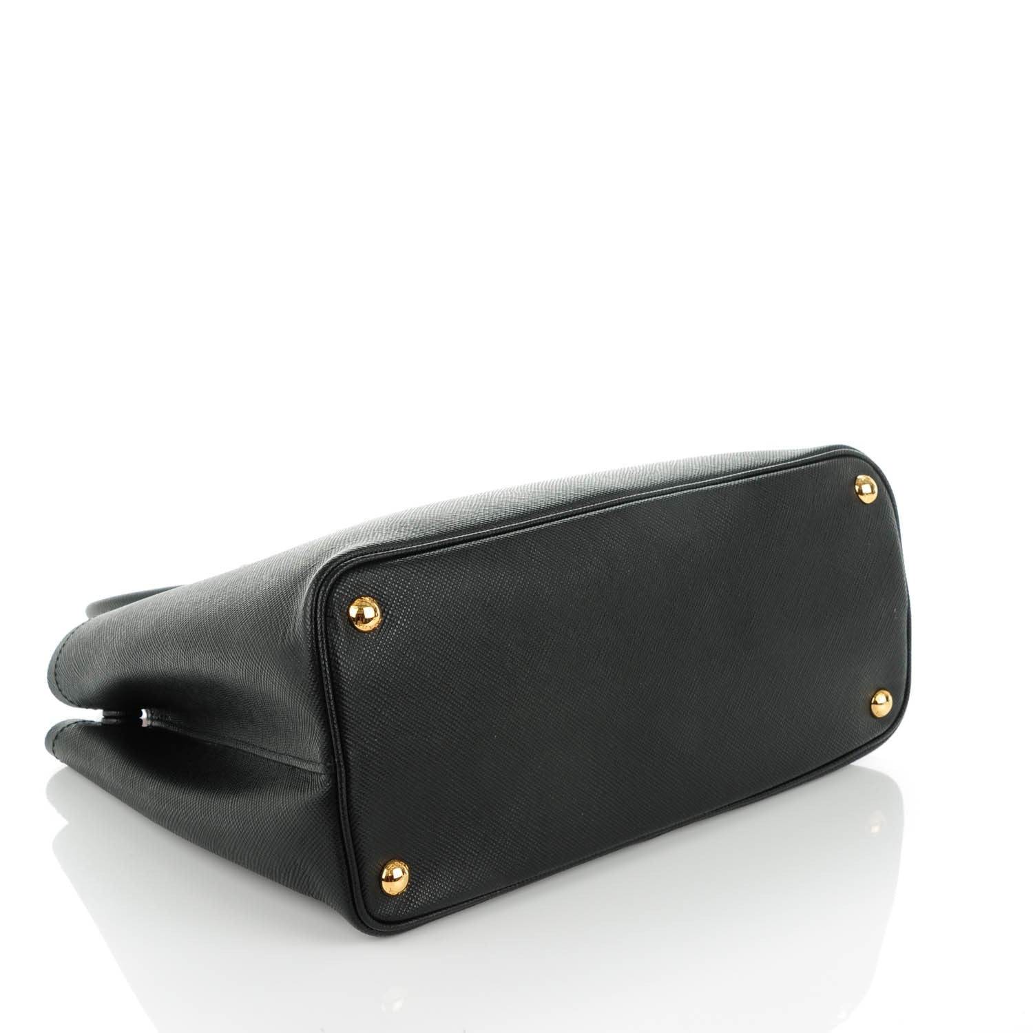 Prada Saffiano Cuir Medium Double Bag Black Mughetto 4 of 7