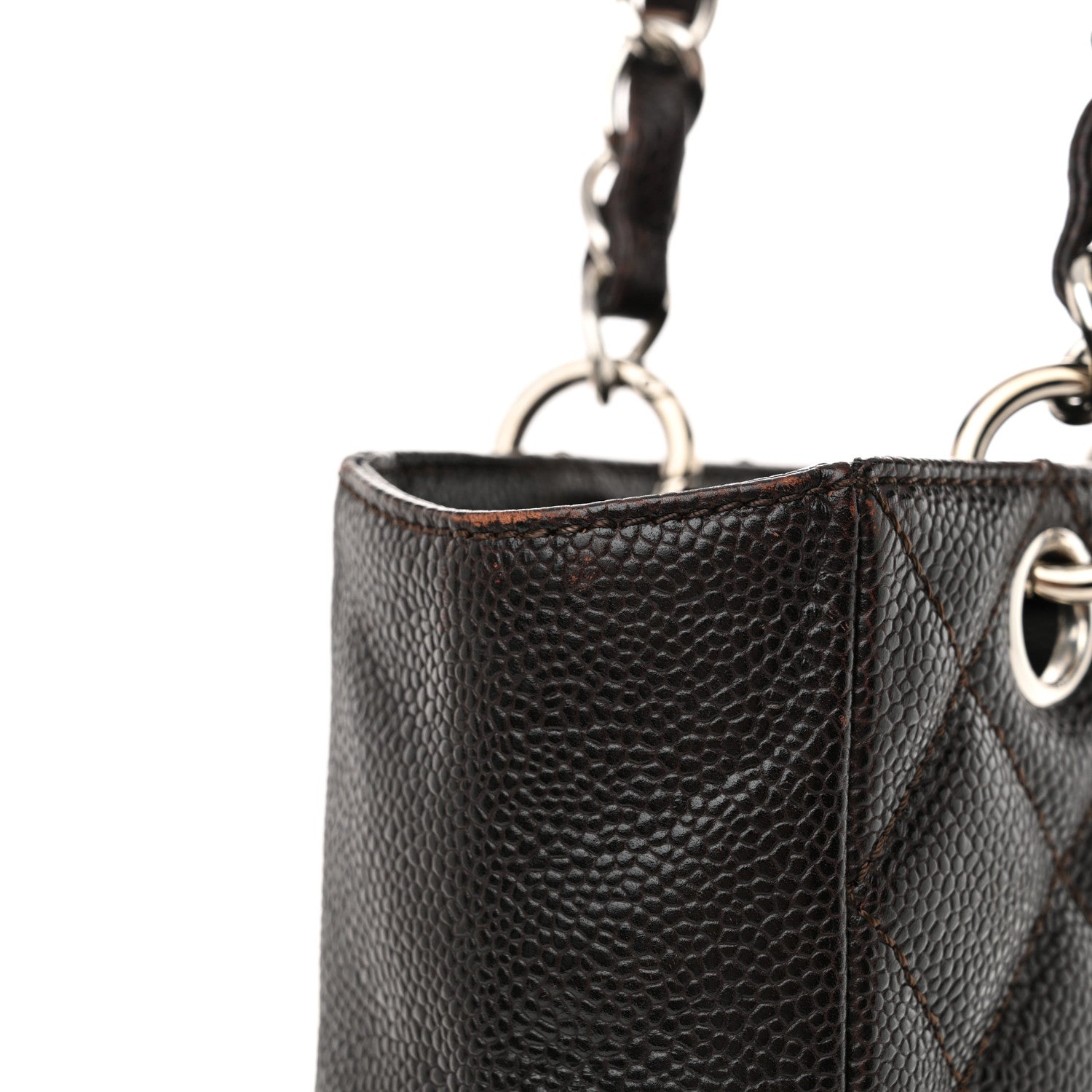 Chanel Caviar Quilted Petit Shopping Tote PST Dark Brown 12 of 16