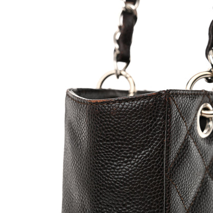 Chanel Caviar Quilted Petit Shopping Tote PST Dark Brown 12 of 16