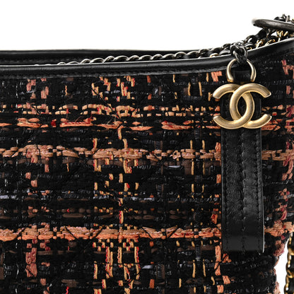 Chanel Tweed Calfskin Medium Gabrielle Hobo Black Brown 8 of 11