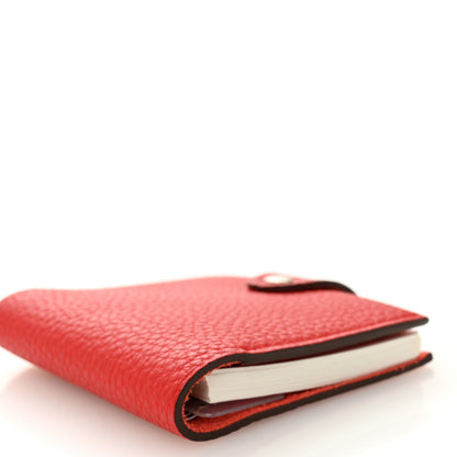 Hermes Taurillon Clemence Ulysse Mini Notebook Rouge De Coeur 4 of 8