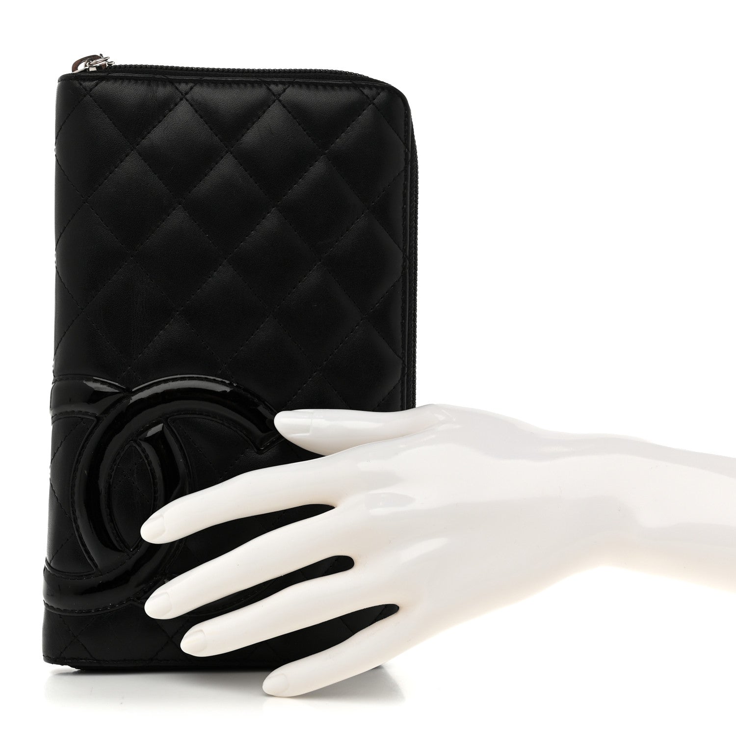 Chanel Calfskin Cambon Zip Around Organizer Wallet Black 2 of 9