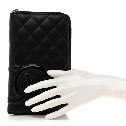 Chanel Calfskin Cambon Zip Around Organizer Wallet Black 2 of 9