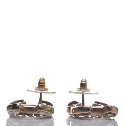Chanel Crystal Pearl CC Earrings Light Gold 3 of 5