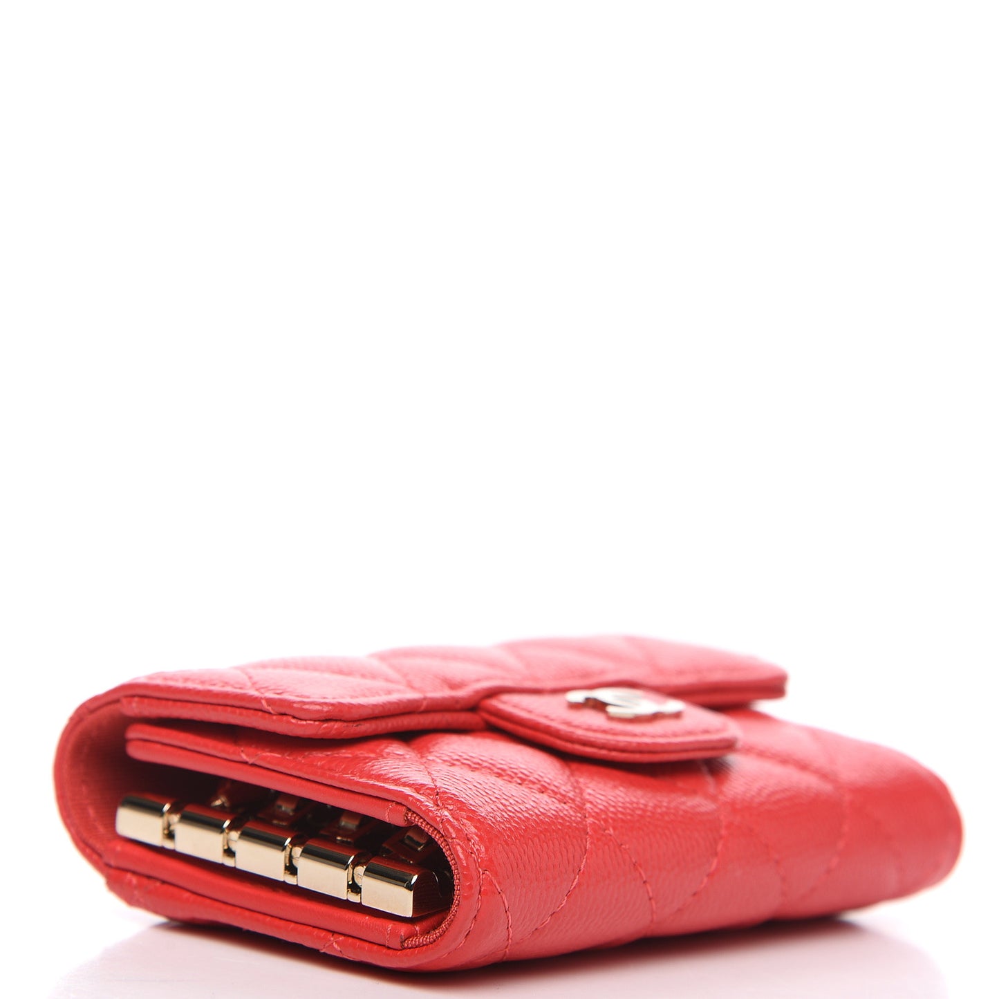 Caviar Quilted Classic 4 Key Holder Wallet Red