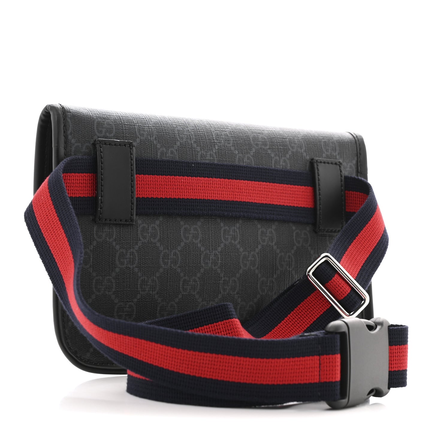 GG Supreme Monogram Web Slim Belt Bag Black Grey