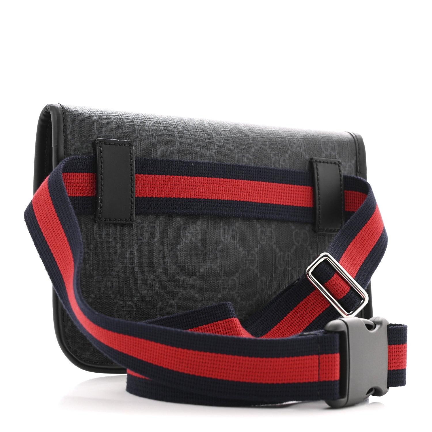 Gucci GG Supreme Monogram Web Slim Belt Bag Black Grey 3 of 13