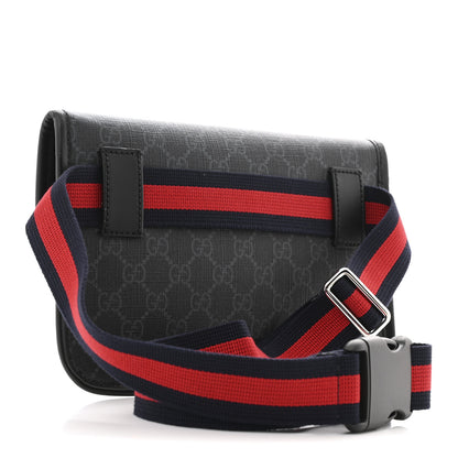 Gucci GG Supreme Monogram Web Slim Belt Bag Black Grey 3 of 13