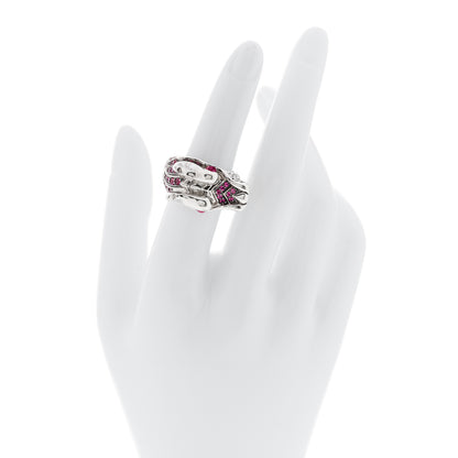John Hardy Sterling Silver Pink Sapphire Naga Dragon Ring 52 6 2 of 6