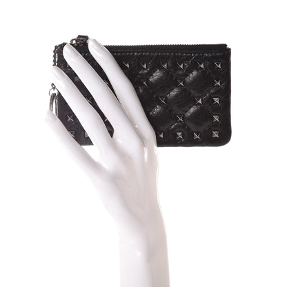 Valentino Garavani Craquele Nappa Rockstud Spike Key Pouch Black 2 of 7