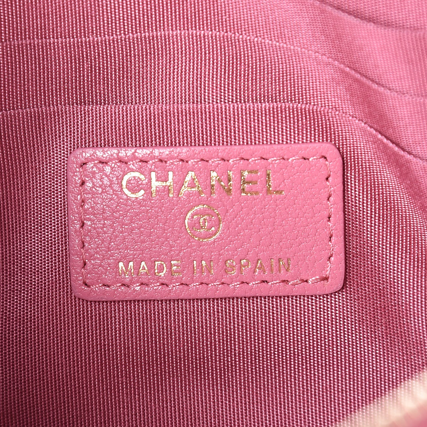 Chanel Sheepskin Quilted Mademoiselle Vintage Zip Pouch Pink 8 of 9