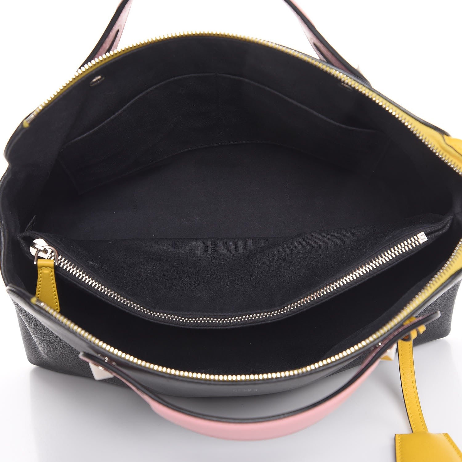 Fendi Vitello Dolce 4 Color Large By The Way Boston Bag Black Multicolor 5 of 11