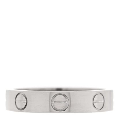 Cartier 18K White Gold 3.5mm LOVE Wedding Band Ring 48 4.5 1 of 4