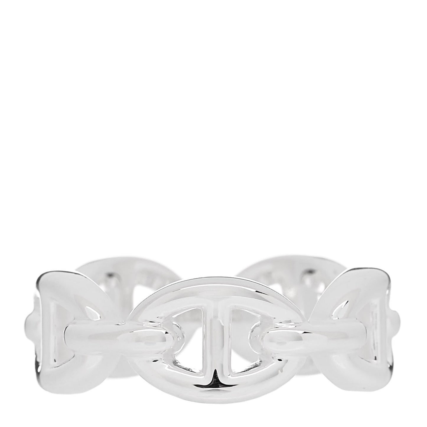 Sterling Silver PM Chaine d'Ancre Enchainee Band Ring 50 5.25